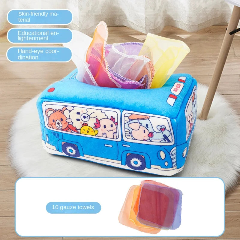 Juguete Montessori para bebé, caja de pañuelos mágica, actividad educativa y sensorial para niños, ejercicio de dedos, juego de mesa para bebés.