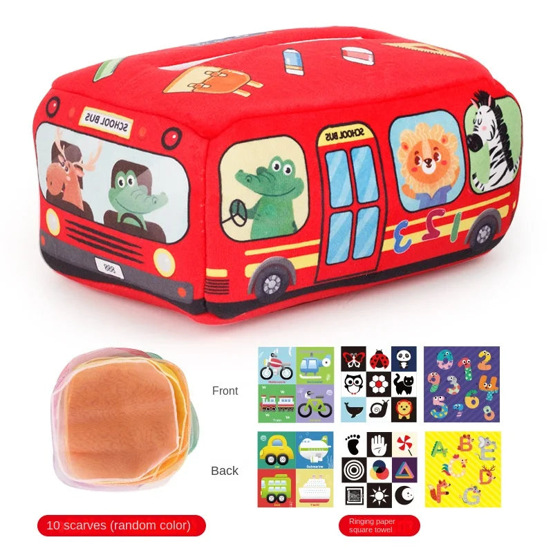 Juguete Montessori para bebé, caja de pañuelos mágica, actividad educativa y sensorial para niños, ejercicio de dedos, juego de mesa para bebés.