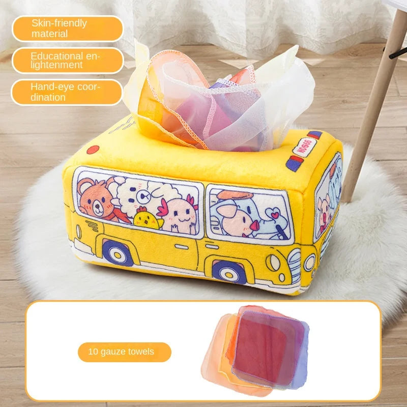 Juguete Montessori para bebé, caja de pañuelos mágica, actividad educativa y sensorial para niños, ejercicio de dedos, juego de mesa para bebés.