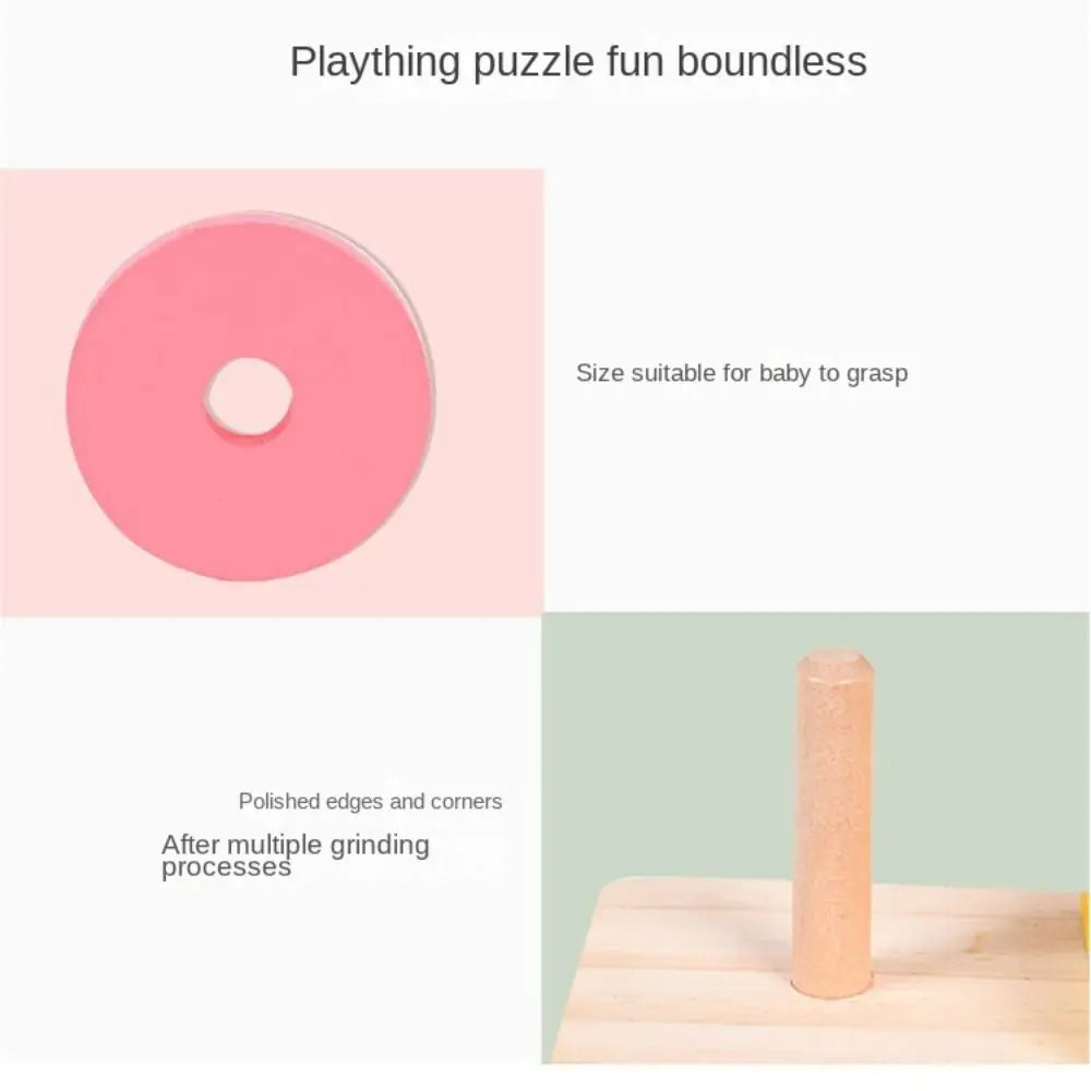 Juguetes sensoriales para bebés inspirados en Montessori, regalos educativos de madera, juegos de desarrollo, rompecabezas de clasificación y apilamiento, bloques de arcoíris.