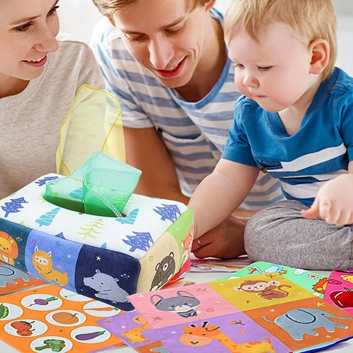 Juguete Montessori para bebé, caja de pañuelos mágica, actividad educativa y sensorial para niños, ejercicio de dedos, juego de mesa para bebés.
