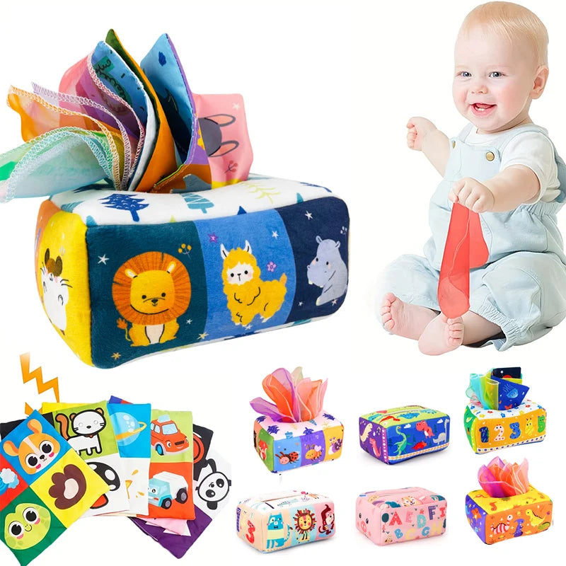 Juguete Montessori para bebé, caja de pañuelos mágica, actividad educativa y sensorial para niños, ejercicio de dedos, juego de mesa para bebés.