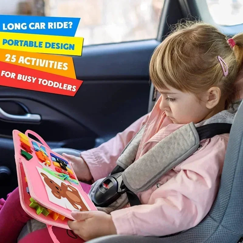 Juguete de viaje Montessori para niños, libro de actividades , libro de actividades tranquilo, tablero de actividades, libro educativo de aprendizaje sensorial.