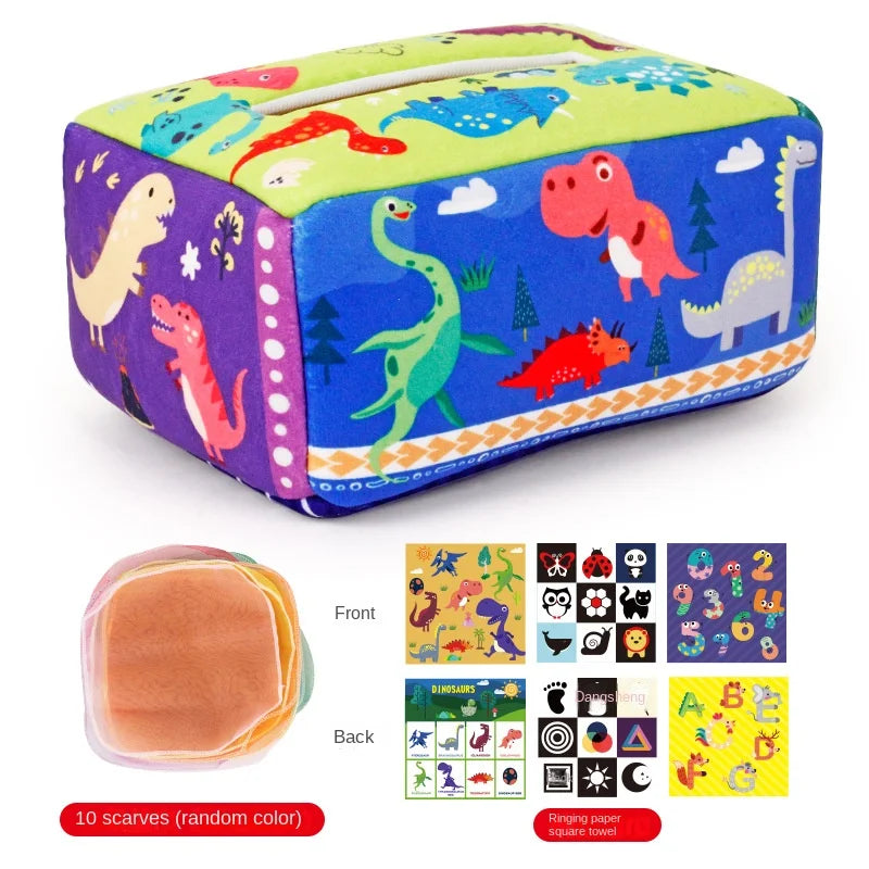 Juguete Montessori para bebé, caja de pañuelos mágica, actividad educativa y sensorial para niños, ejercicio de dedos, juego de mesa para bebés.