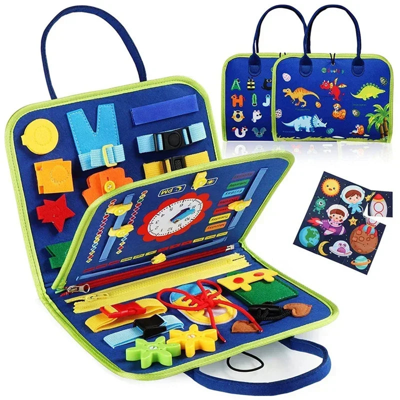 Juguete de viaje Montessori para niños, libro de actividades , libro de actividades tranquilo, tablero de actividades, libro educativo de aprendizaje sensorial.