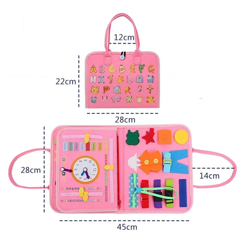 Juguete de viaje Montessori para niños, libro de actividades , libro de actividades tranquilo, tablero de actividades, libro educativo de aprendizaje sensorial.