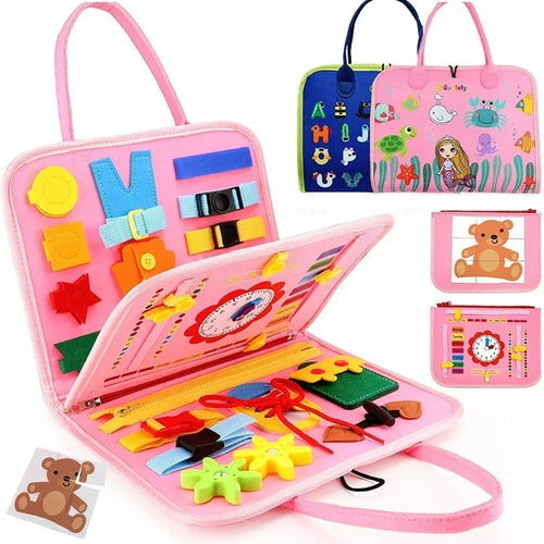 Juguete de viaje Montessori para niños, libro de actividades , libro de actividades tranquilo, tablero de actividades, libro educativo de aprendizaje sensorial.